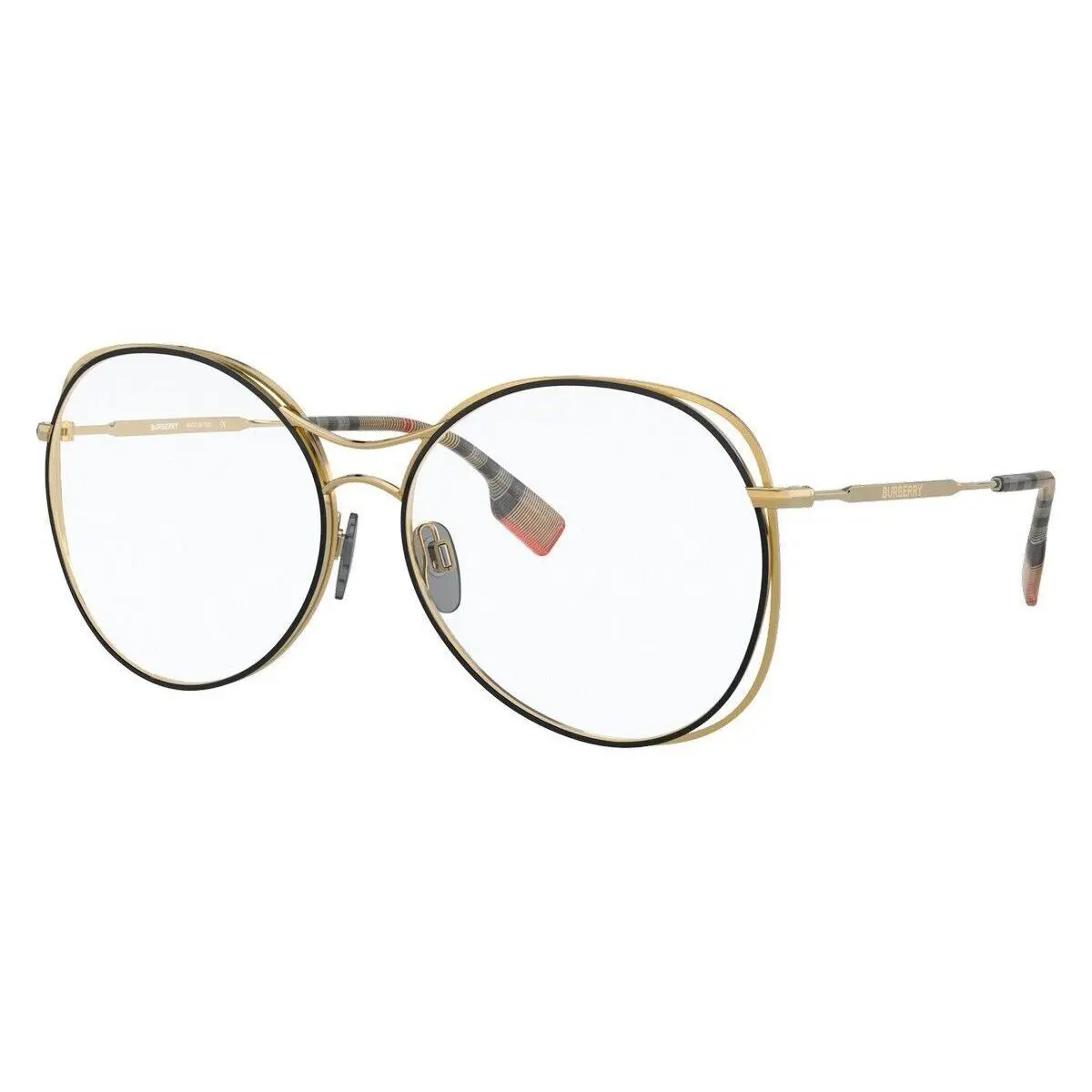 Burberry BE3105 10171W Gold Round Metal Women`s Sunglasses 60 mm