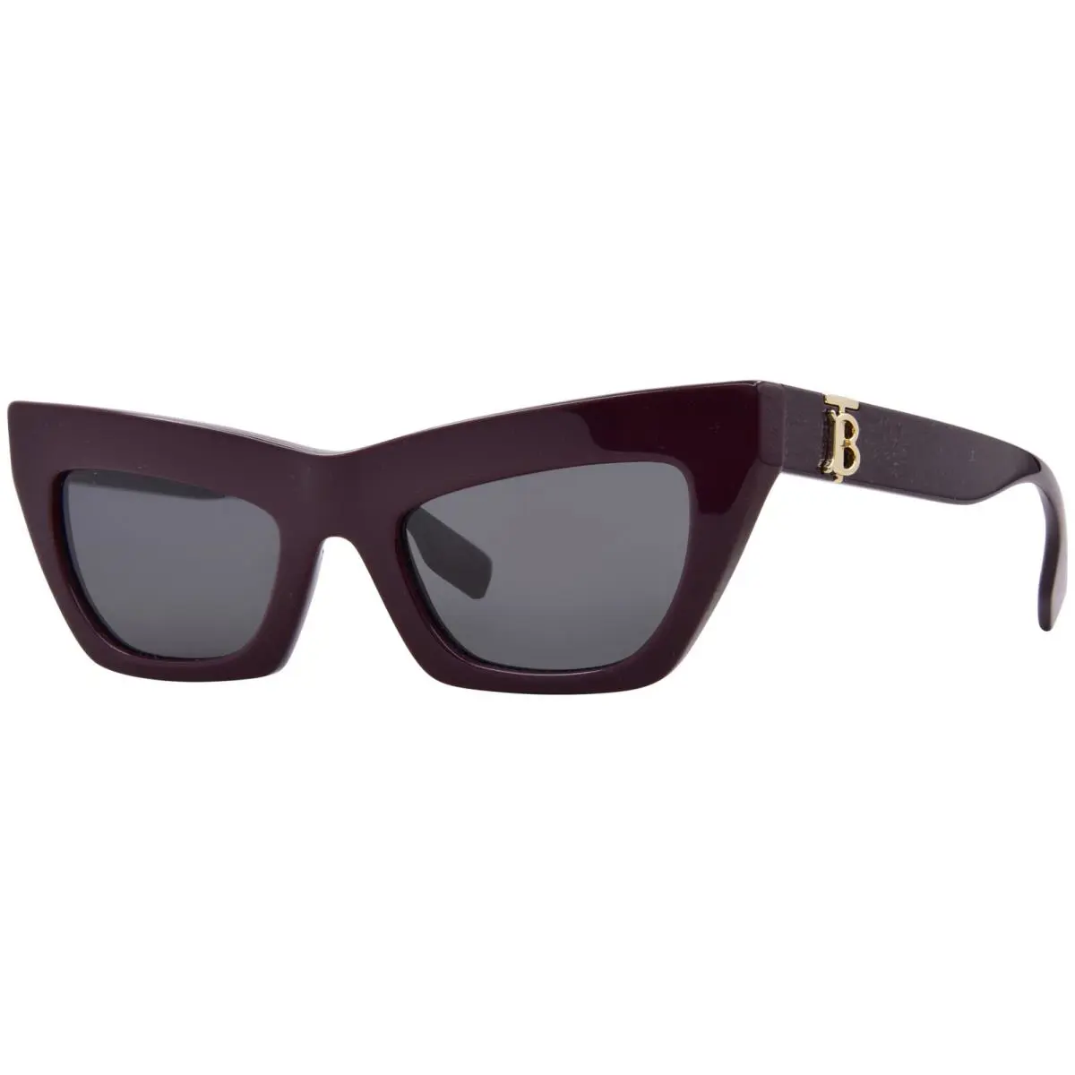 Burberry BE4405 397987 Sunglasses Women`s Bordeaux/dark Grigio Cat Eye 51mm - Frame: Red, Lens: Gray