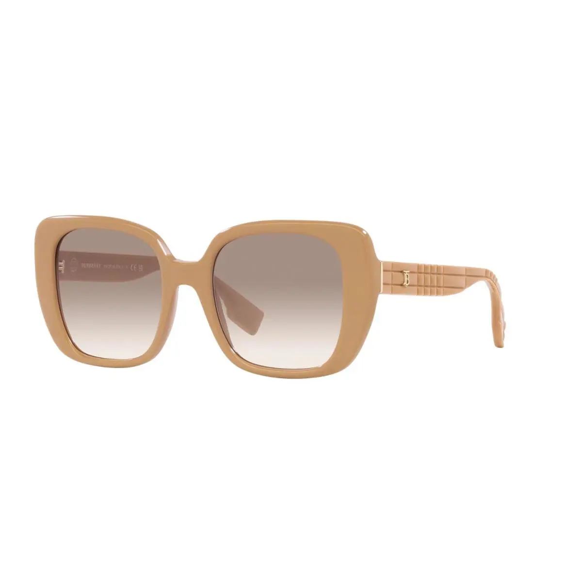 Burberry Helena BE 4371 Beige/light Brown Shaded 3990/13 Sunglasses - Frame: Beige, Lens: Light Brown Shaded