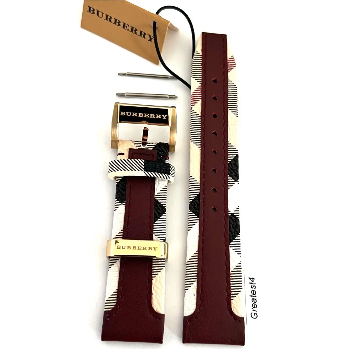 Replacement Strap For  BU9017 Multi-colored with Buckal Bars 20 MM by Burberry