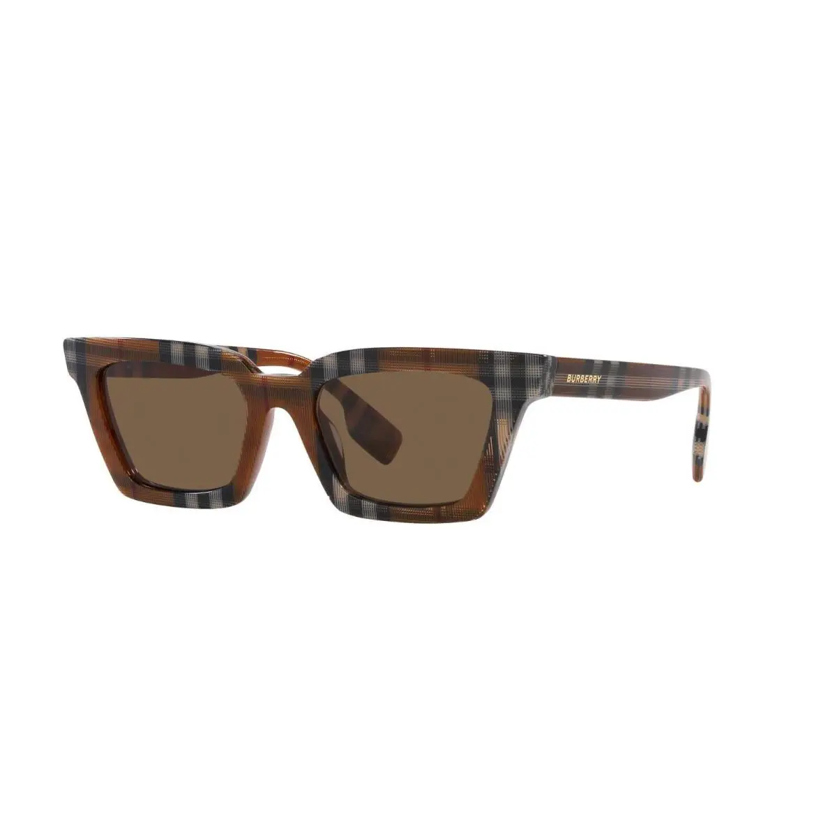 Burberry Briar BE 4392U Striped Brown Check/brown 3966/73 Sunglasses - Frame: Striped Brown Check, Lens: Brown