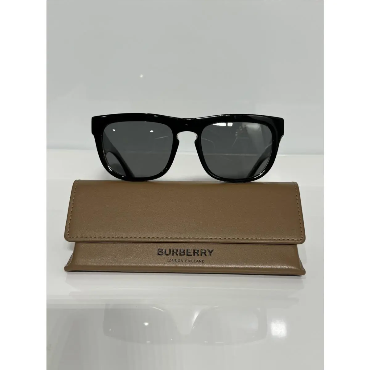 Burberry 4431U 4121/81 Black On Vintage Check Polarized Sunglasses 56mm