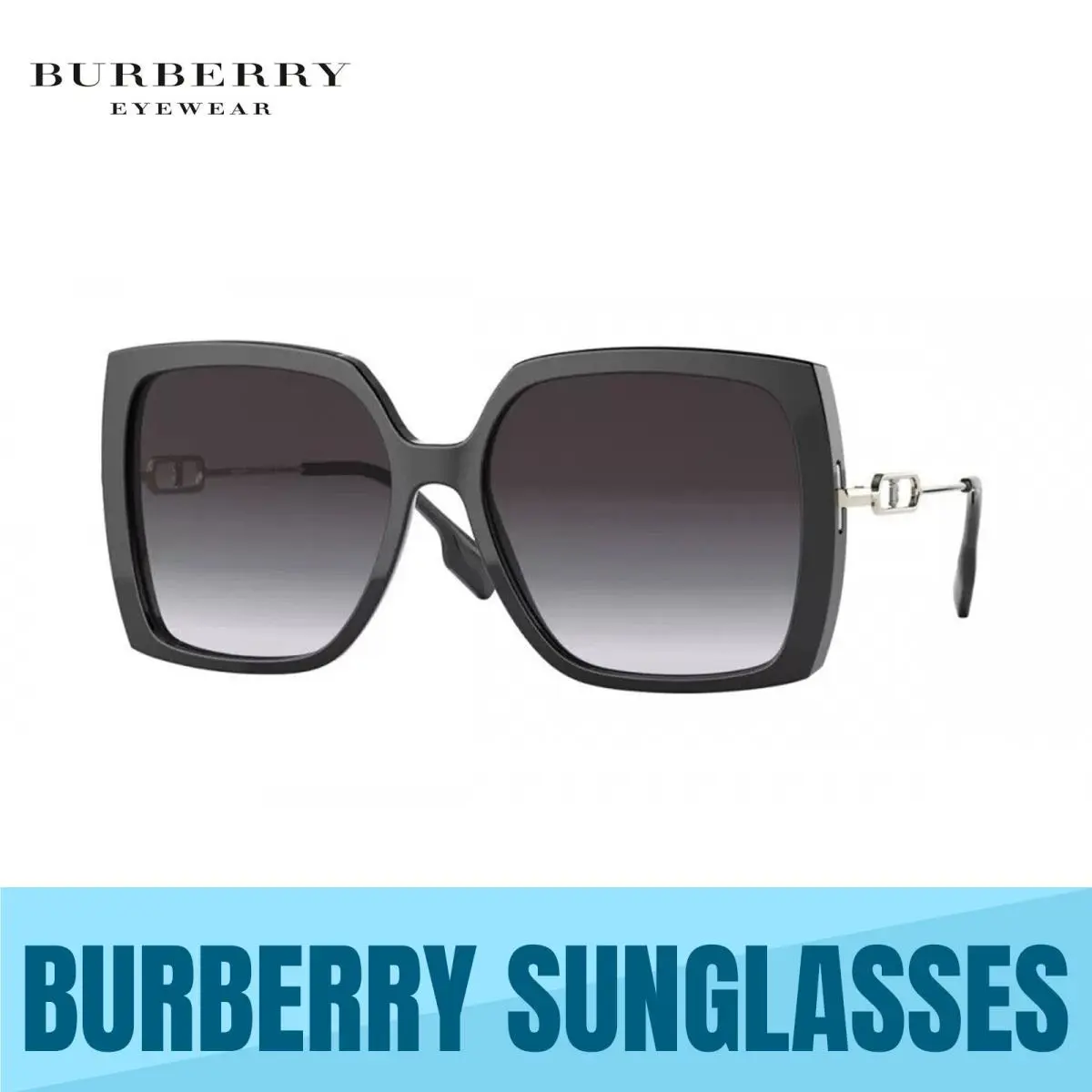 Burberry BE4332 Luna 30018G Black-grey Gradient Lens Sunglasses 57MM