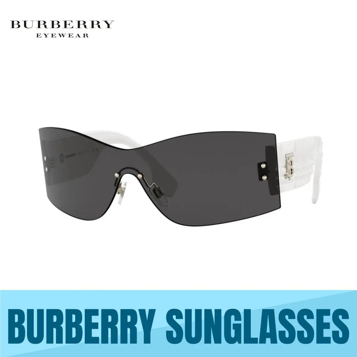 Burberry BE3137 Bella 134287 White-dark Grey Lens Sunglasses 45MM