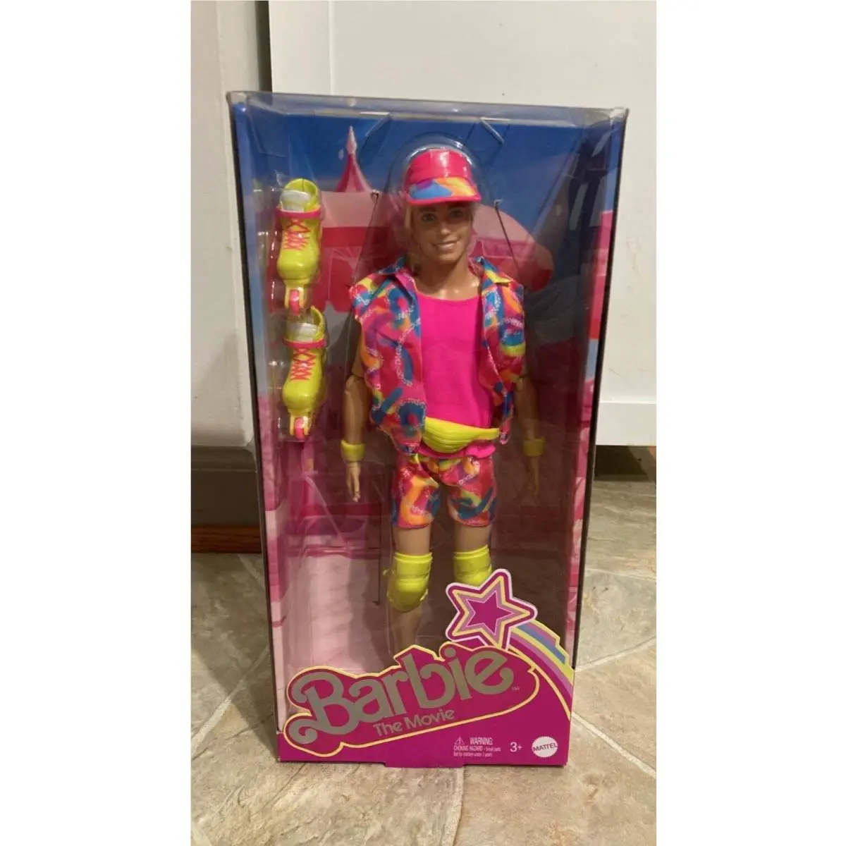 Barbie The Movie Ken Inline Skating Doll Neon Outfit Roller Skates 2023 HRF28