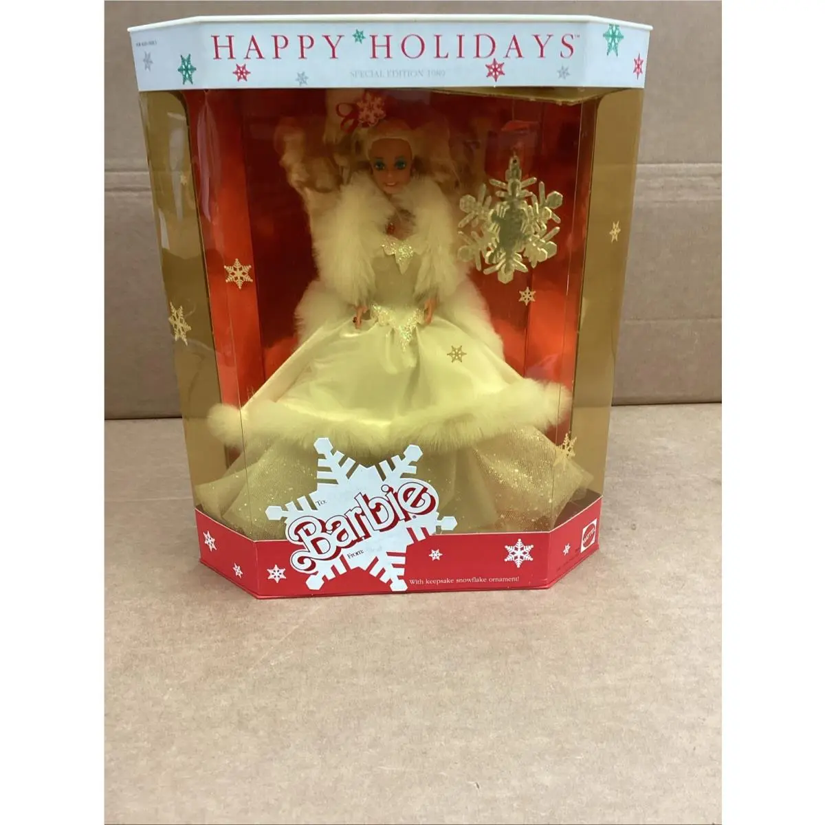 1989 Happy Holidays Mattel Special Edition Barbie Doll 3523 Old Stock