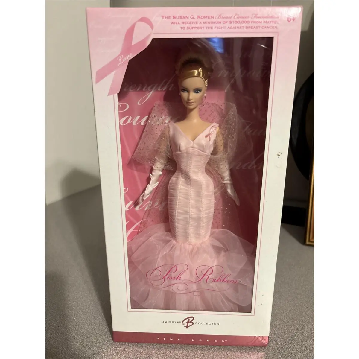Pink Ribbon Barbie Collector Doll 2006 Pink Label Mattel J0932 Nrfb