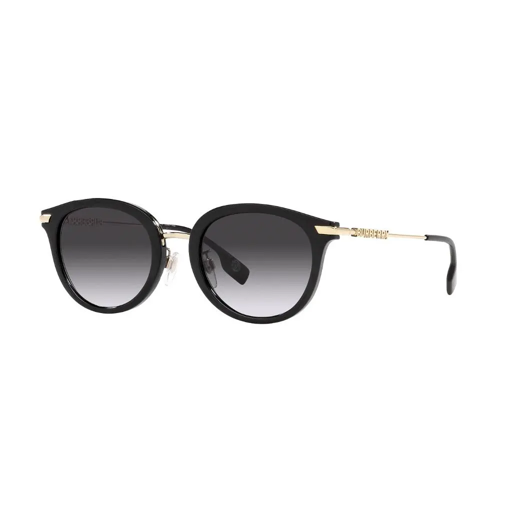 BE4398D 30018G 50 Black Round Acetate Sunglasses 50mm by Burberry