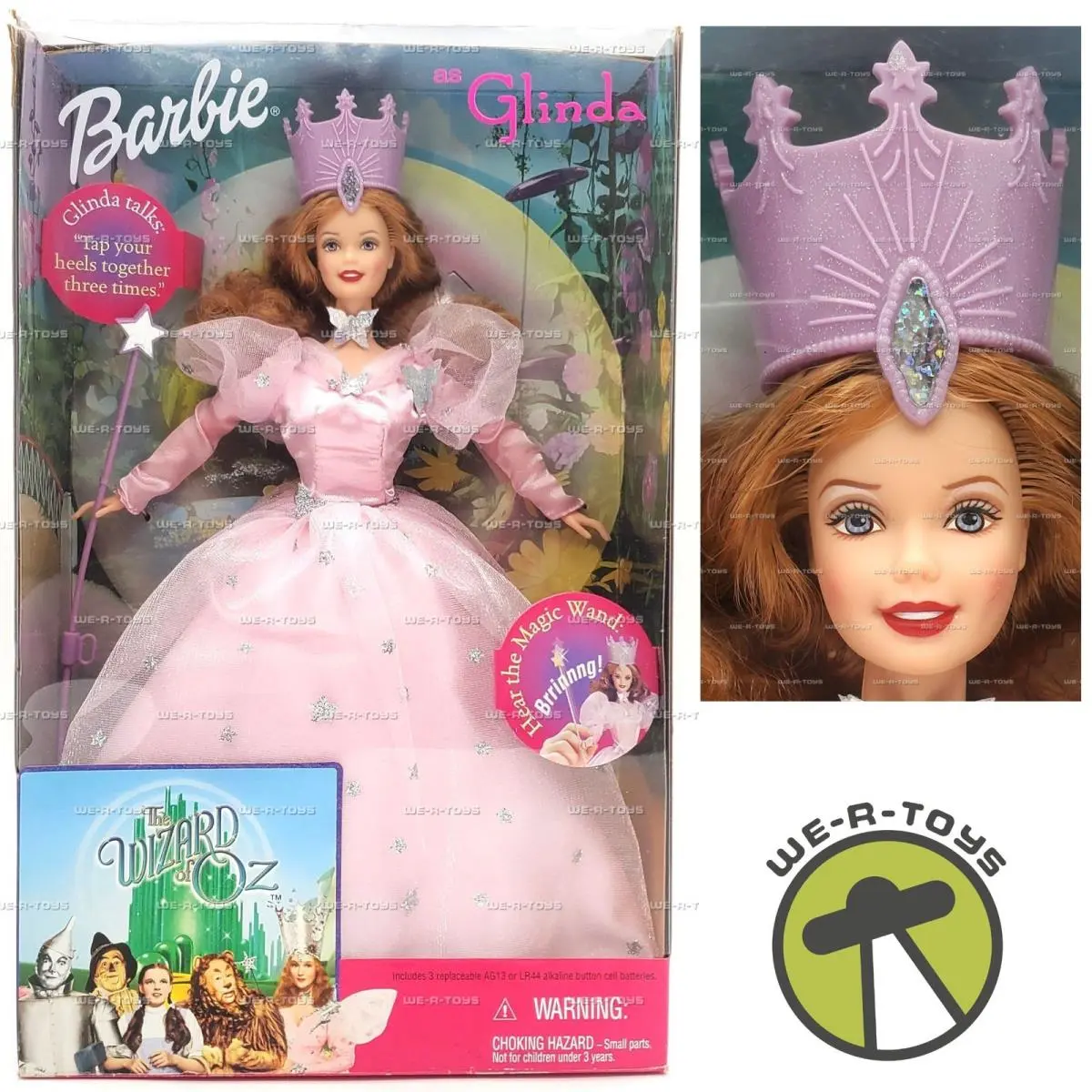 Barbie as Glinda Wizard of Oz Talking Doll with Wand 1999 Mattel 25813
