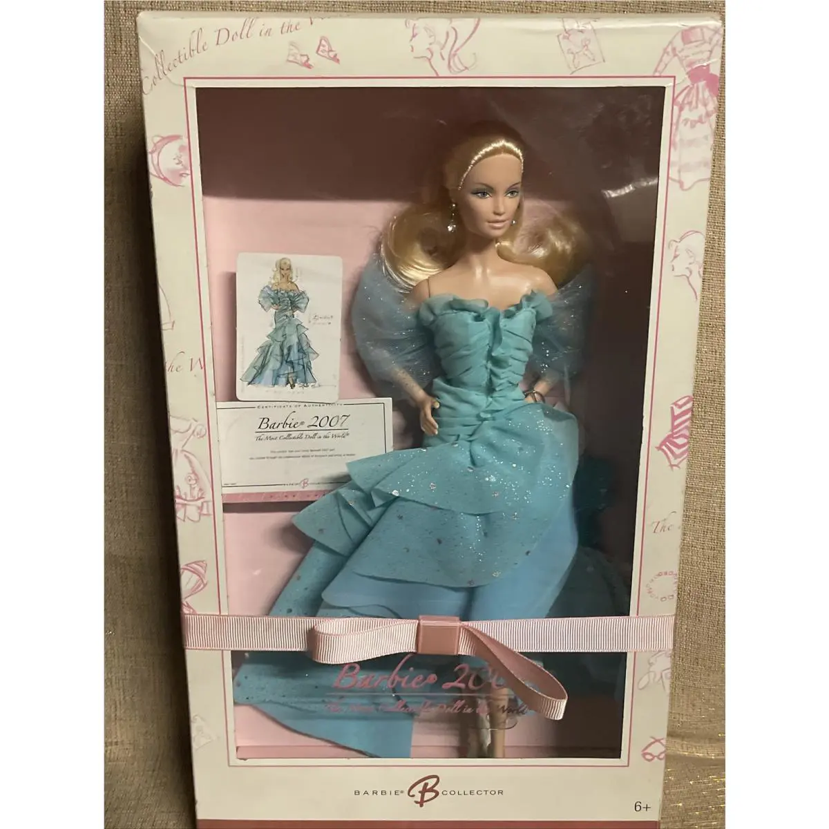 Barbie 2007 The Most Collectible Doll In The World Pink Label Blue Gown