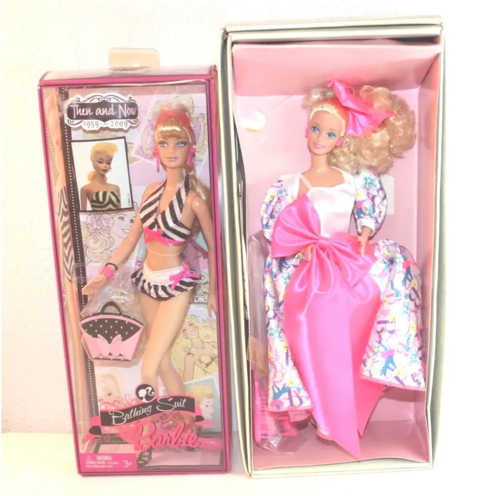2 Barbie Dolls - Bathing Suit Barbie Then Now P6508 Barbie Style 5315