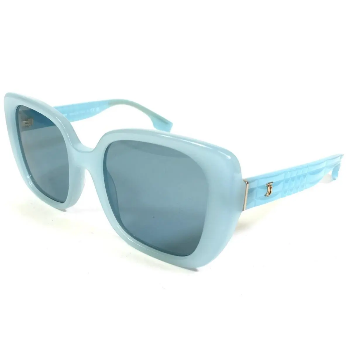 Sunglasses Helena B4371 4086/80 Clear Baby Blue Gold Frames Blue Lenses by Burberry