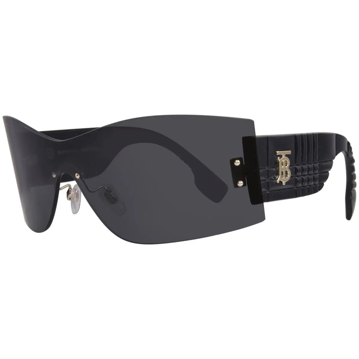 Burberry Bella BE3137 110987 Sunglasses Women`s Grey/dark Grey Shield Style 45mm - Frame: Gray, Lens: Gray