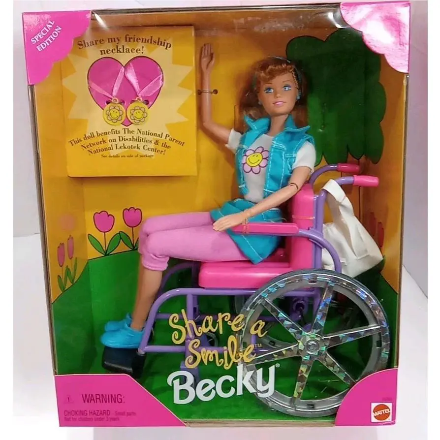 Share A Smile Becky 15761 Special Edition Wheel Chair Mattel Barbie Doll 1996
