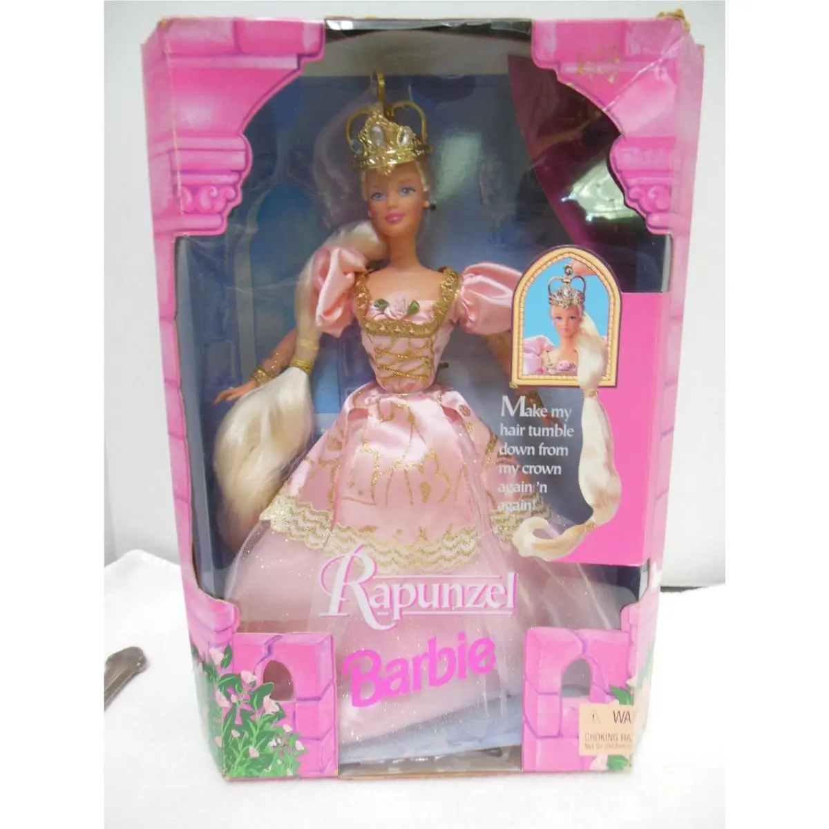 Barbie Vintage 1997 Rapunzel Barbie Doll Mattel Fairy Tale w/ Crown 17646