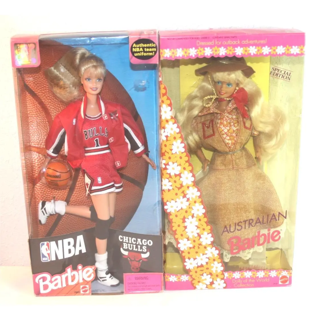 Set of 2 Barbie Dolls - Nba Chicago Bulls 20692 Australian 3626