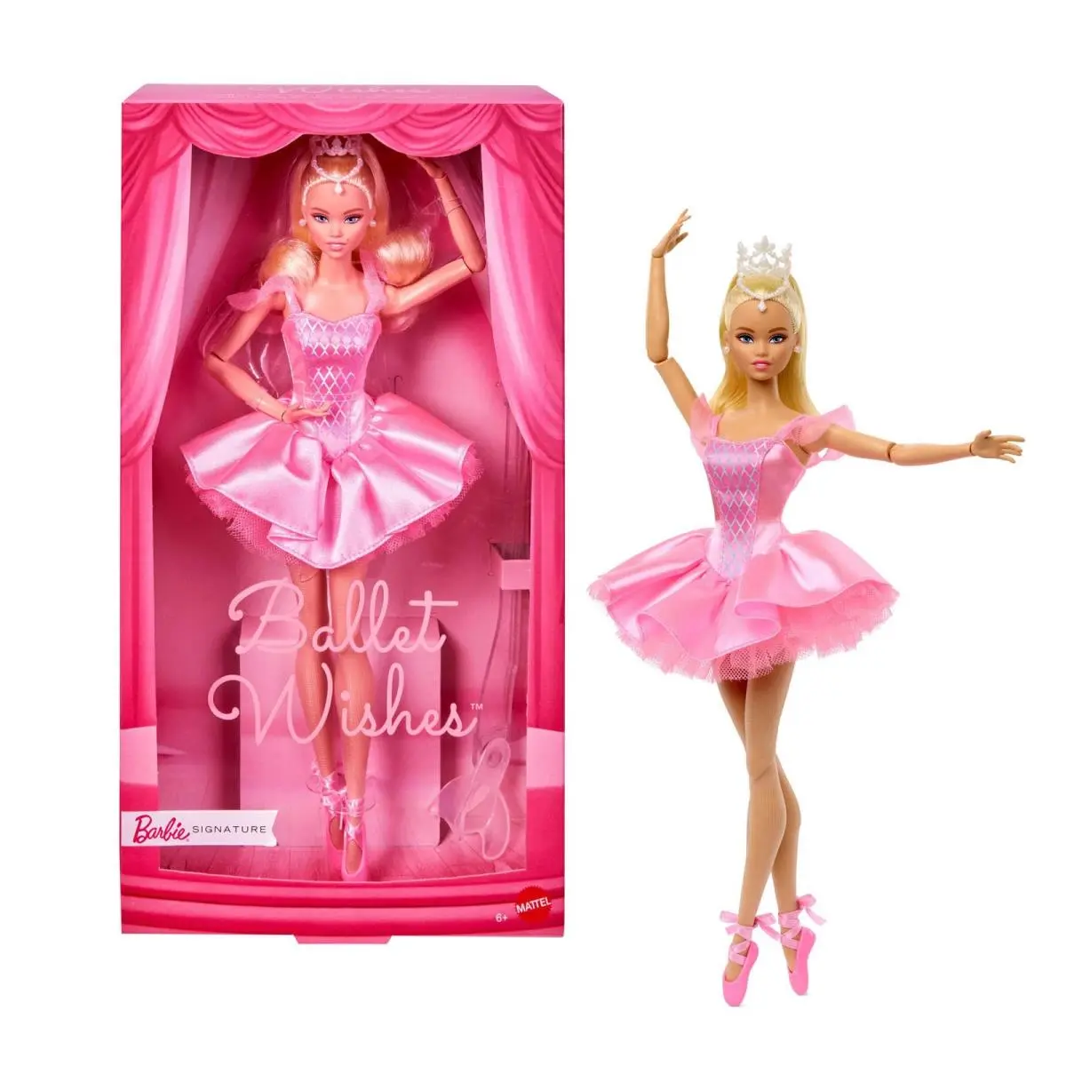 Barbie Signature Ballet Wishes Blonde Hair Doll 2.36 Inches Tall Multicolor