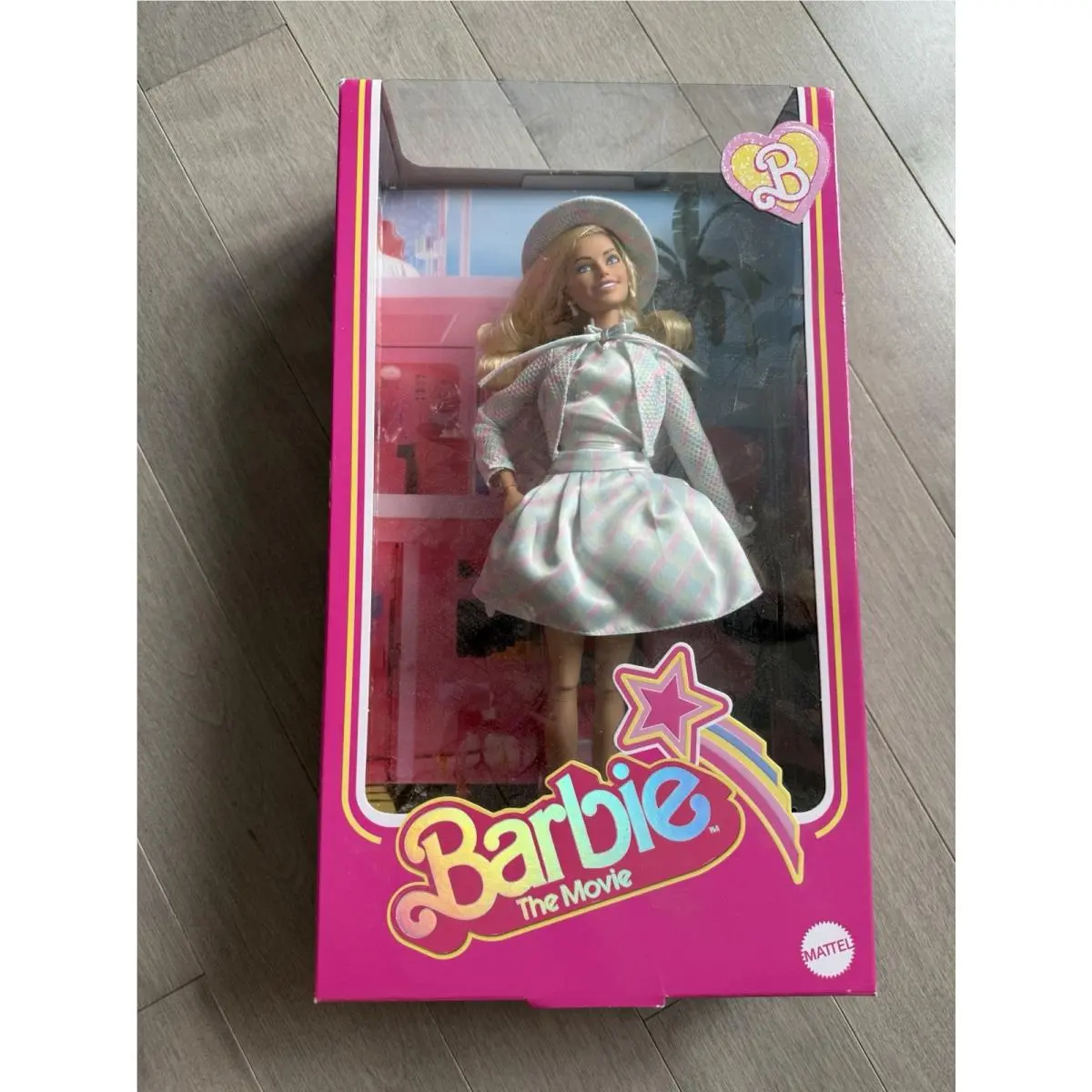 Barbie The Movie Doll Margot Robbie as Barbie in Plaid Matching Set - Euc