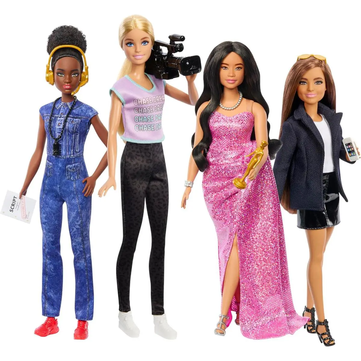 Barbie Careers Set of 4 Dolls Accessories Women in Film Studio Executive HRG54
