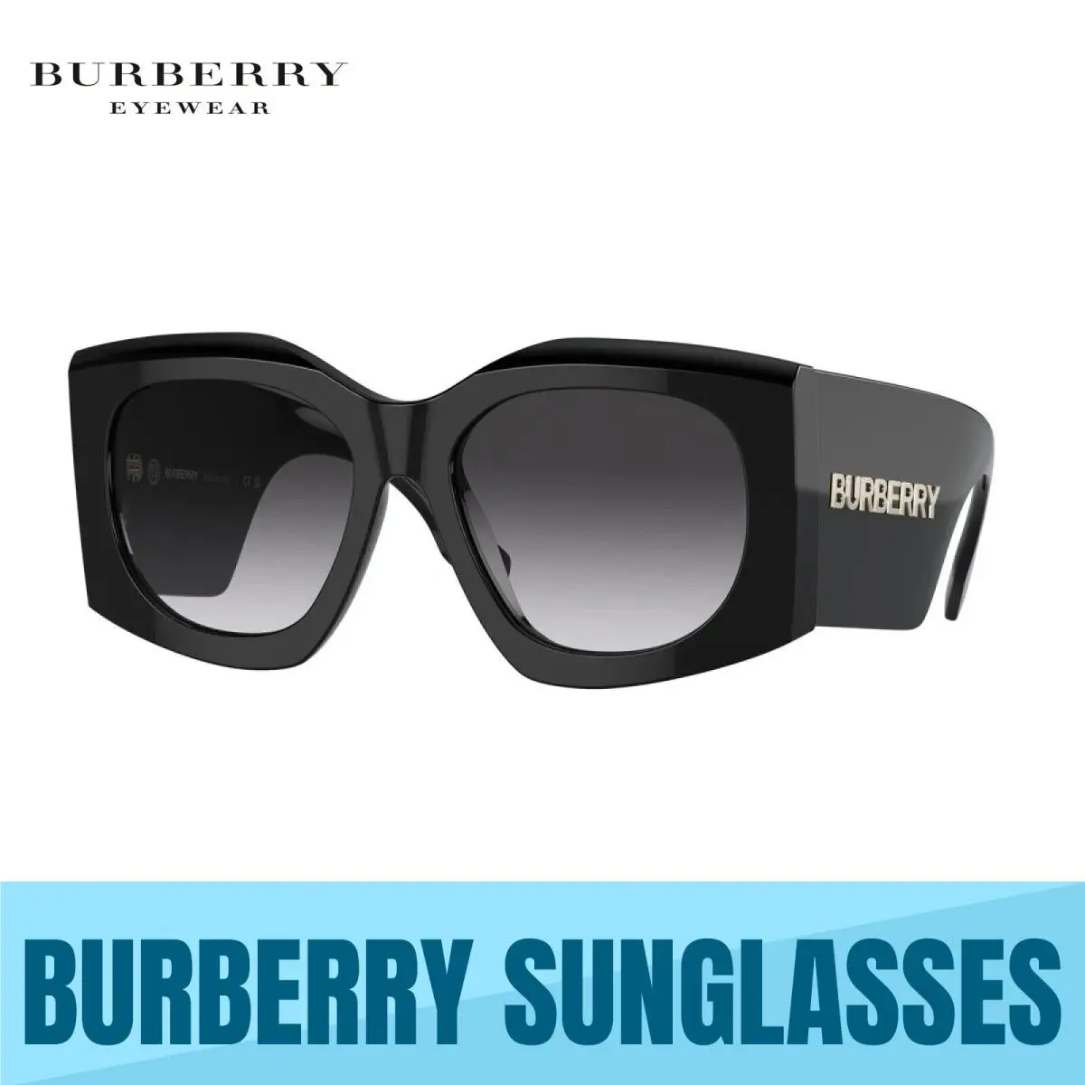 Burberry BE4388U Madeline 30018G Black-grey Gradient Sunglasses 55MM