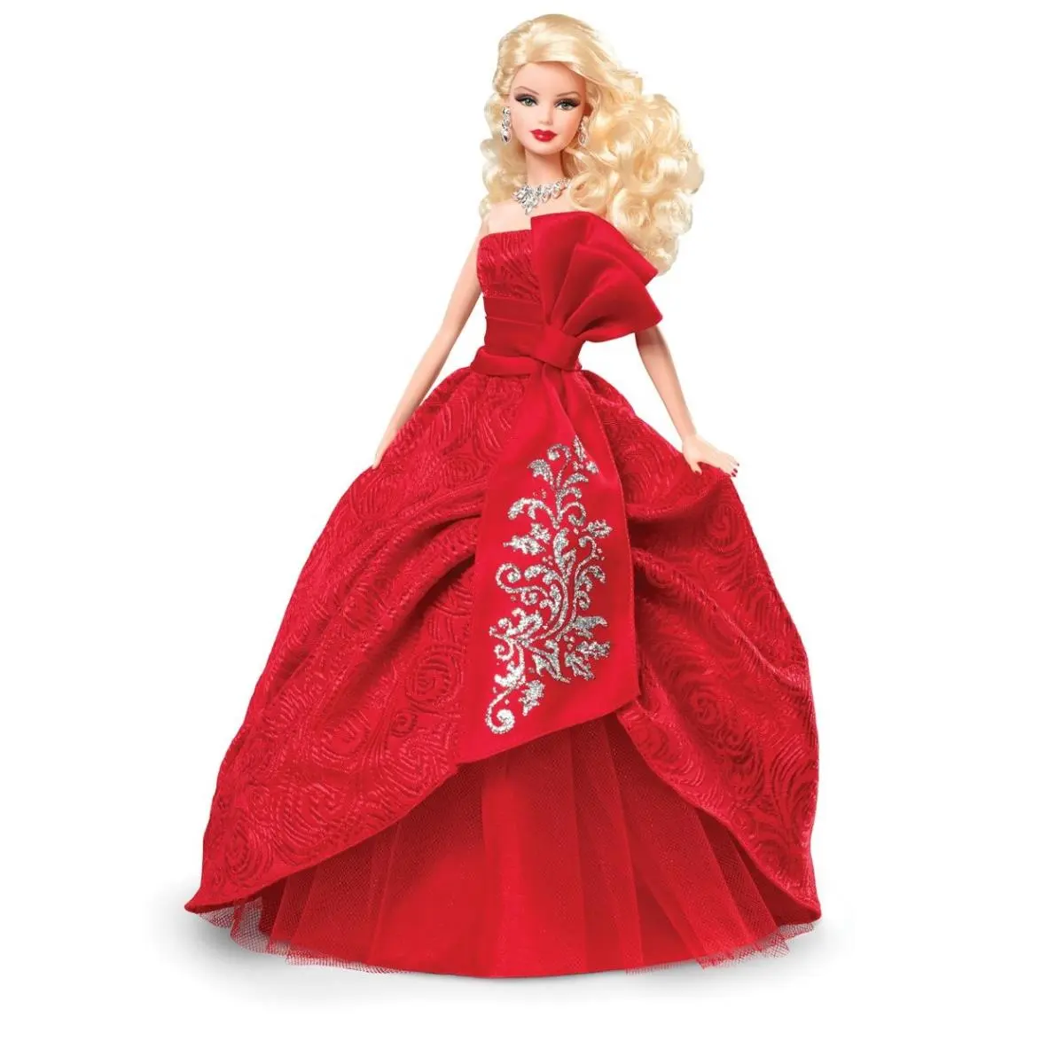 2012 Holiday Barbie Collector Doll Red Gown Glamorous Festive Figure 13.75