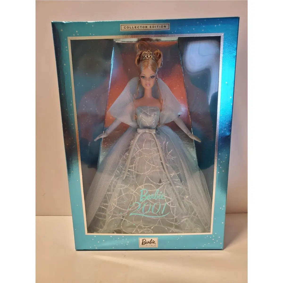 Barbie Collector`s Edition Barbie Doll Mattel 2001 Light Blue Silver Dress - Doll Hair: Blonde, Doll Eye: Blue