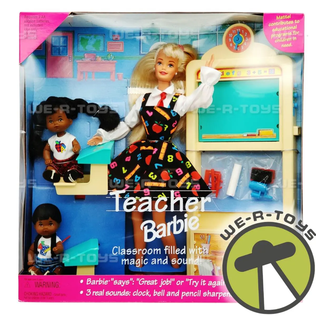 Teacher Barbie Doll with Two African American Students Recalled 1995 Nrfb