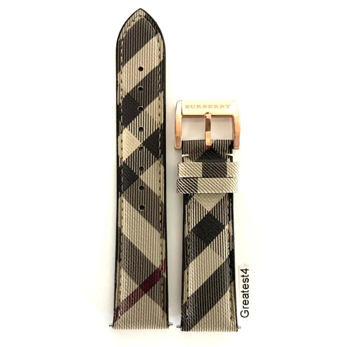 Burberry Replacement Strap For BU9040 Multi-colored with Buckle 20mm