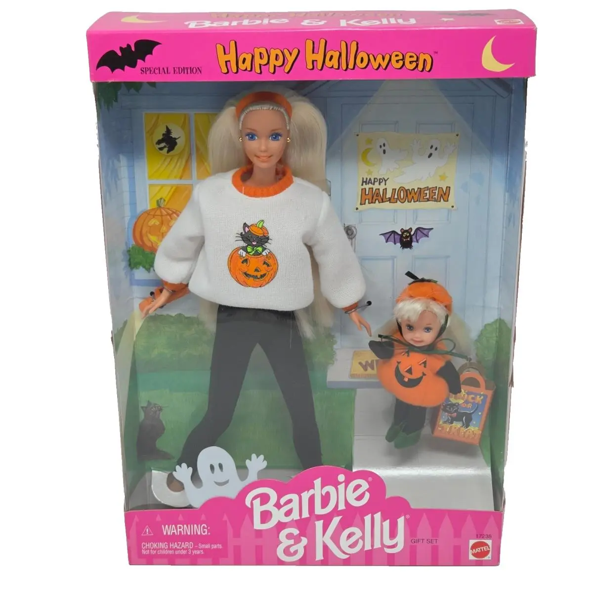 Vintage 1996 Happy Halloween Barbie Kelly Dolls Mattel 17238