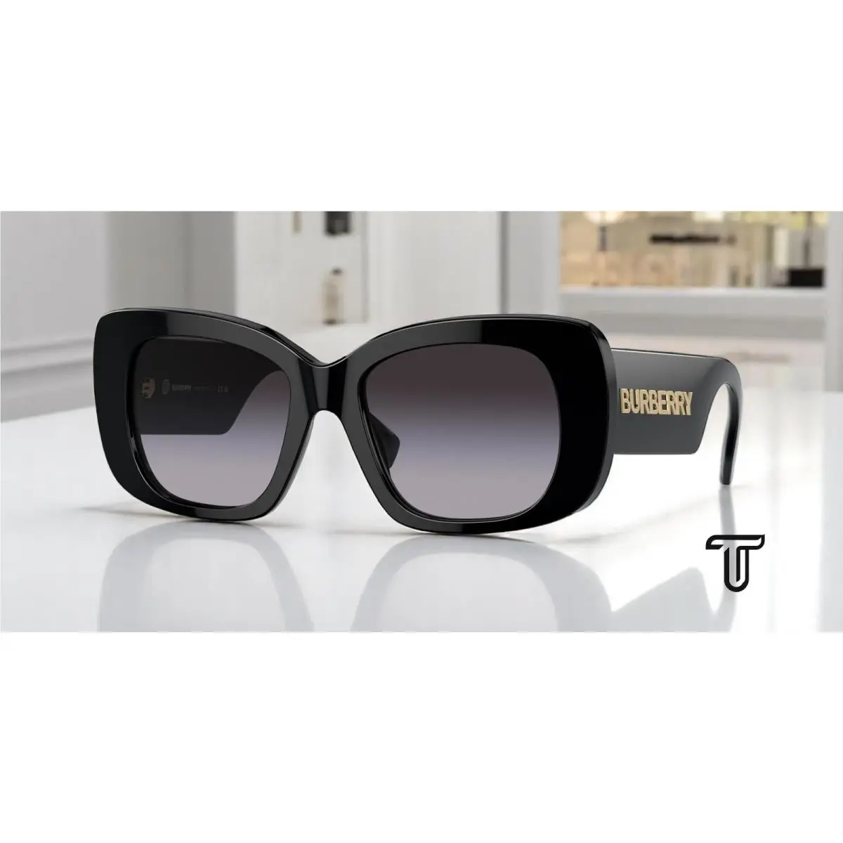 Burberry BE4410 30018G Black Grey Gradient 52 mm Women`s Sunglasses