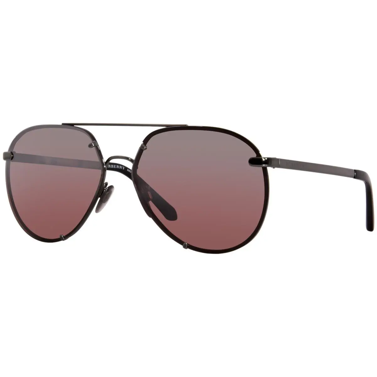 Burberry B3099 1057/7E Sunglasses Women`s Dark Gunmetal/rose Mirror Pilot 61-mm