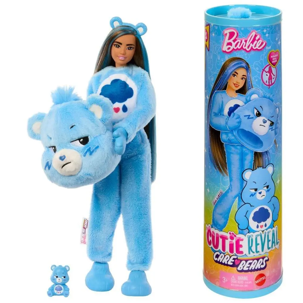 Barbie Cutie Reveal Care Bears with 10 Surprises Plush Doll Unboxing Fun