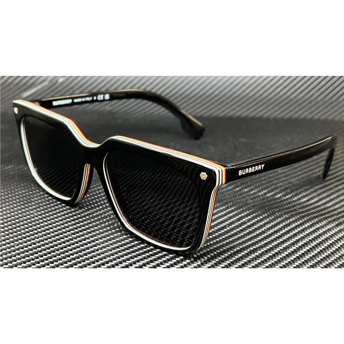 Burberry BE4337F 379887 Black Grey Men`s 56 mm Sunglasses