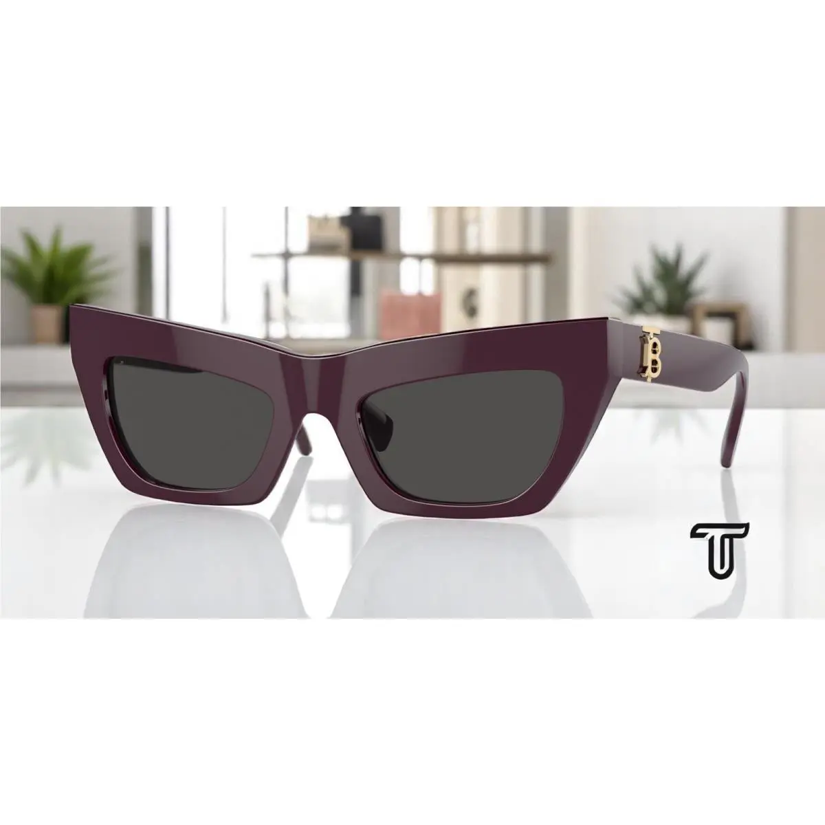 Burberry BE4405 397987 Bordeaux Dark Grigio 53 mm Women`s Sunglasses