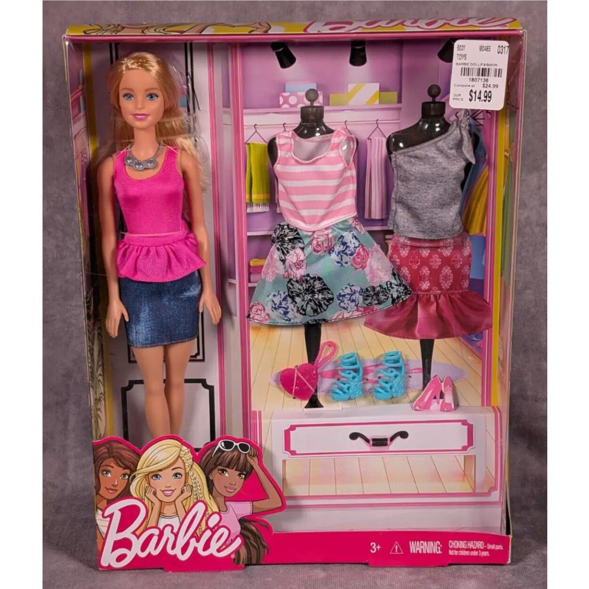 Barbie Fashion Doll 2 Outfits Dress Skirt Shoes DMN97 DMN98 Which Dress Choose