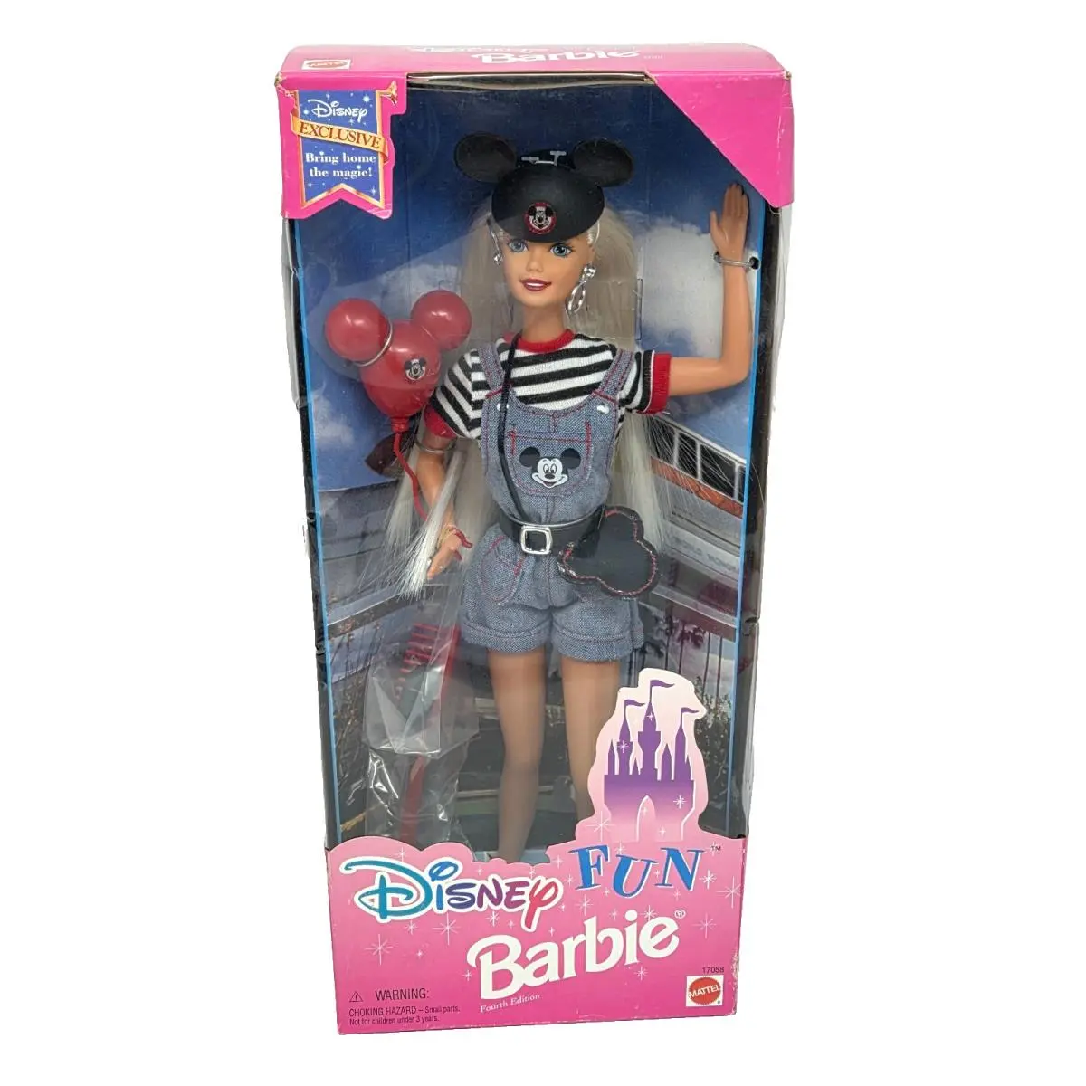Vintage 1996 Disney Fun Barbie Doll Mickey Ears 17058 Mattel