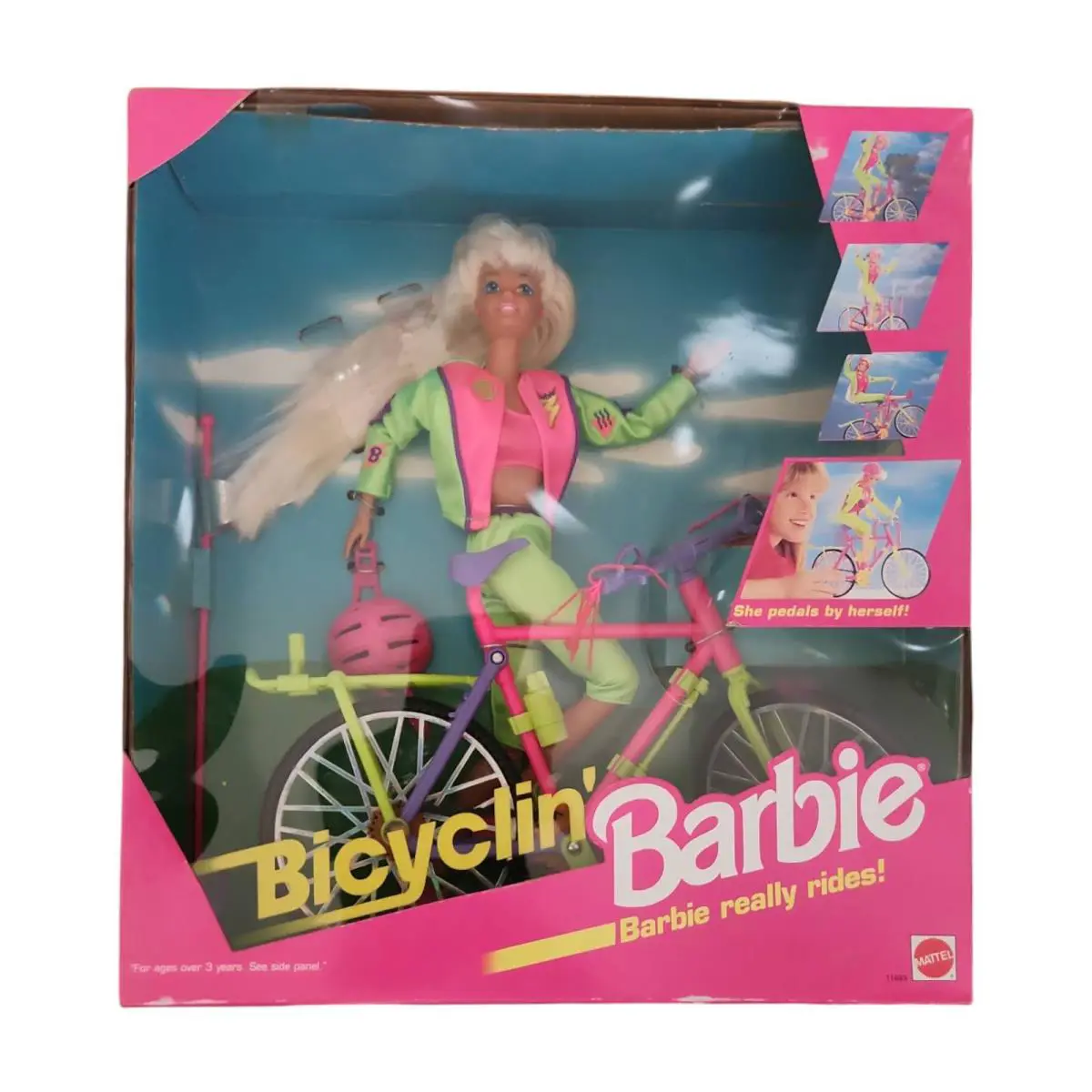 Mattel 1995 Bicyclin` Barbie Doll Playset 11689 Nrfb Barbie Really Rides