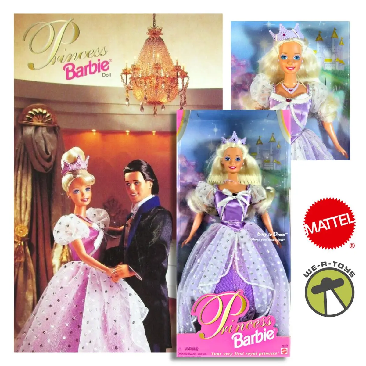 Easy to Dress Royal Princess Barbie Doll Blonde Lavender Dress 1997 Mattel 18404