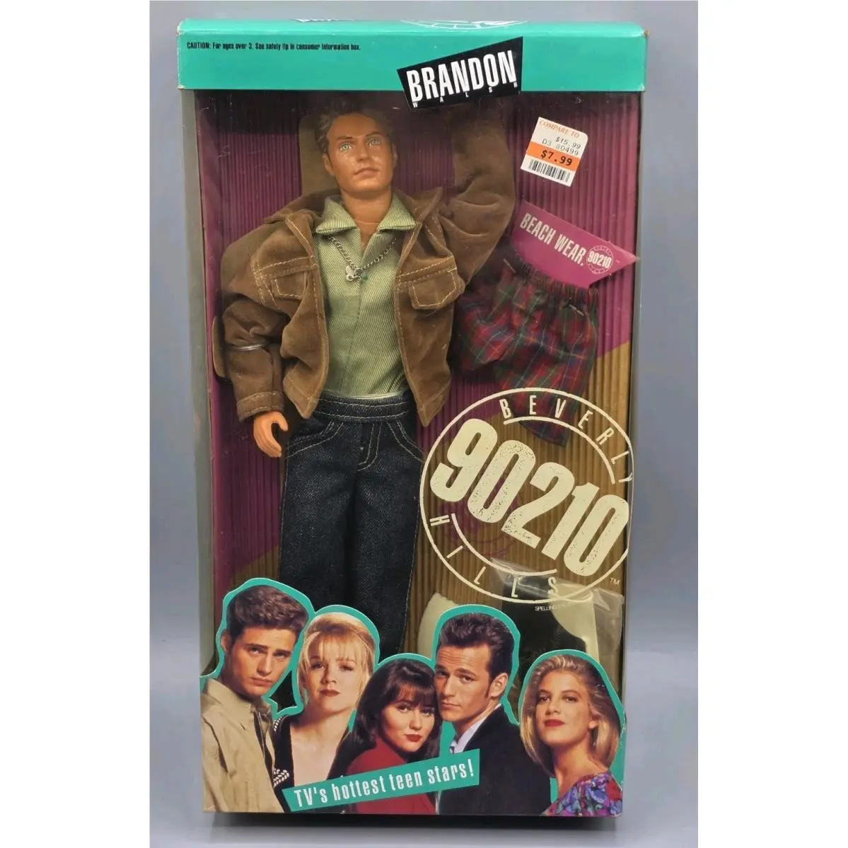 Beverly Hills 90210 Brandon Walsh Doll Jason Priestley Mattel 1573 1991
