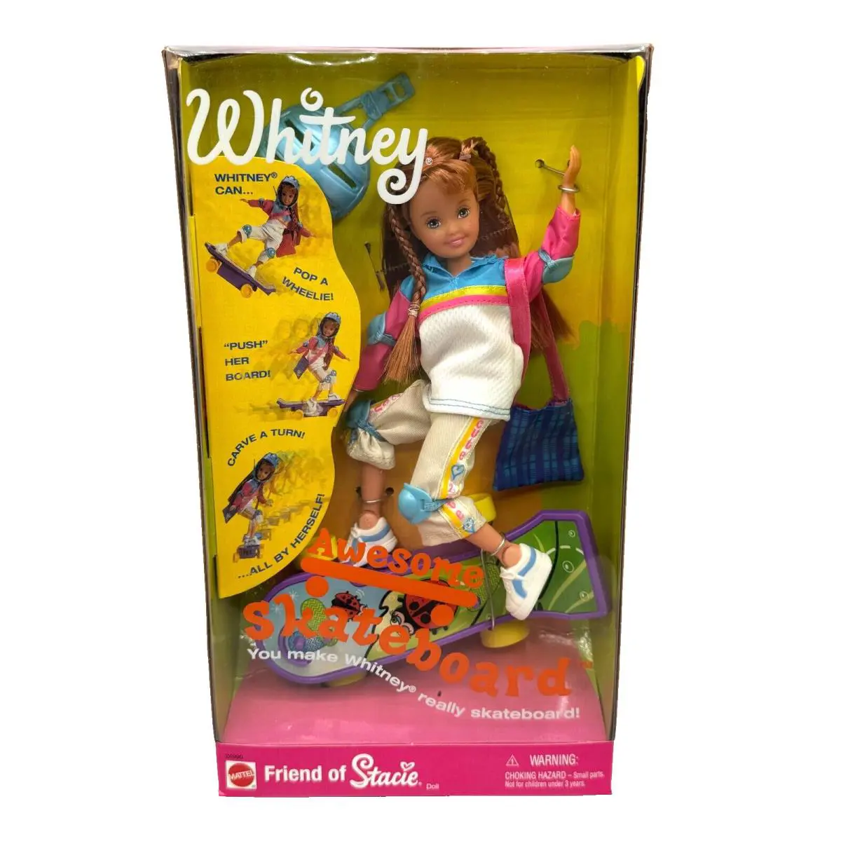 BK Barbie Doll 1999 Awesome Skateboard Stacie Whitney 24990