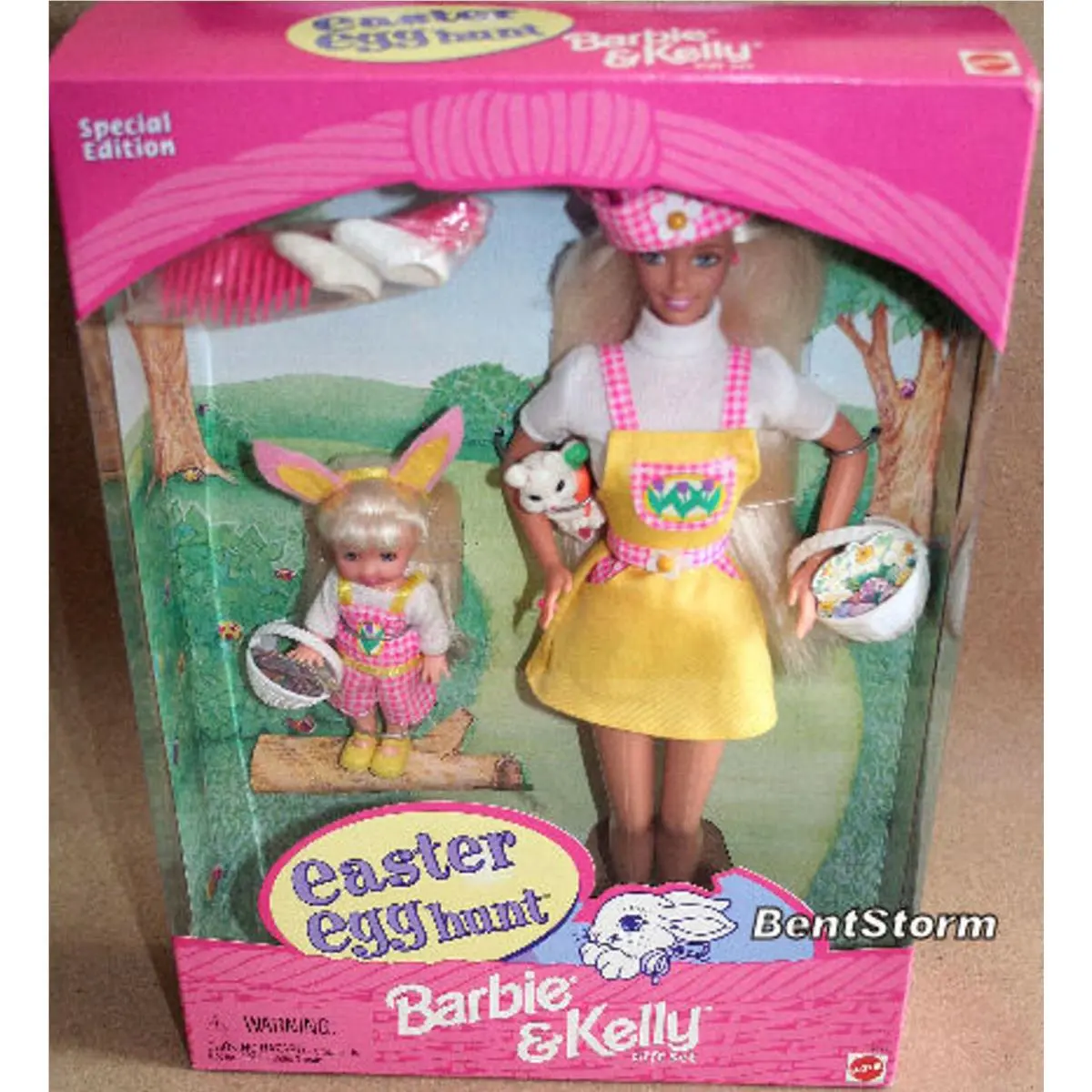 1997 SE Barbie Kelly Dolls Easter Egg Hunt with Basket Bunny Mattel 19014