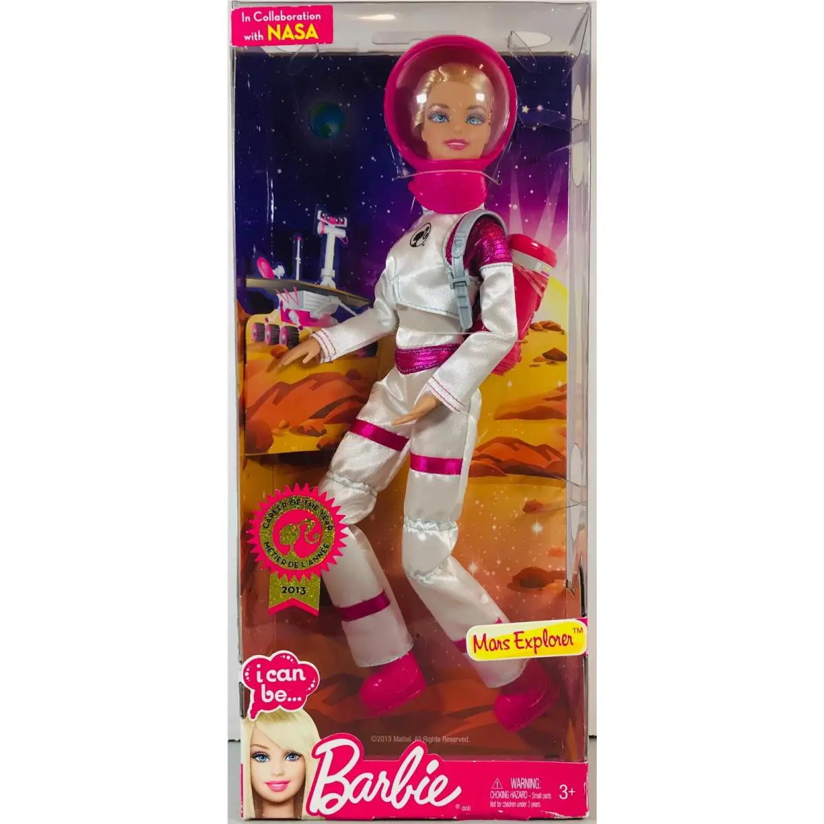 2013 Mattel I Can BE Mars Explorer Astronaut Barbie Doll X9073