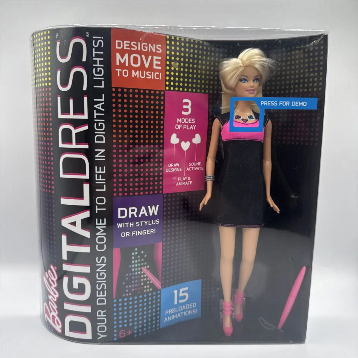 Mattel 2013 Barbie Digital Dress Doll w/ Stylus Draw Sound Play Untested
