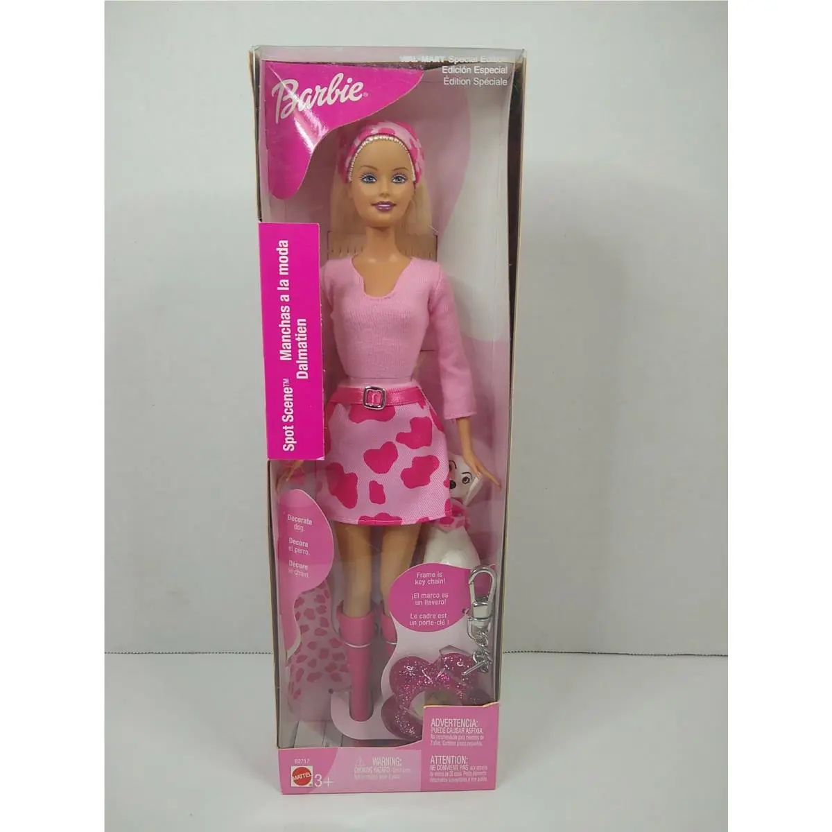Foreign French Spot Scene Barbie w/ Keychain B2717 Nrfb Walmart Special Very Htf