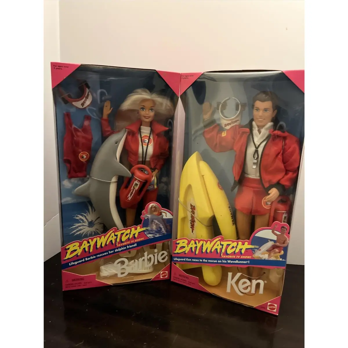 Baywatch Barbie Lifeguard Ken Barbie Doll Mattel 1994 Vintage