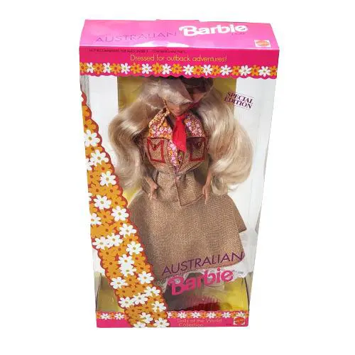 Vintage 1992 Mattel Australian Barbie Doll OF The World 3626 Box