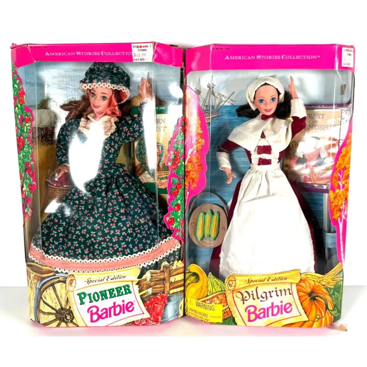 1994 Pilgrim Pioneer Barbie Nrfb Set American Stories Collection 12577 12680