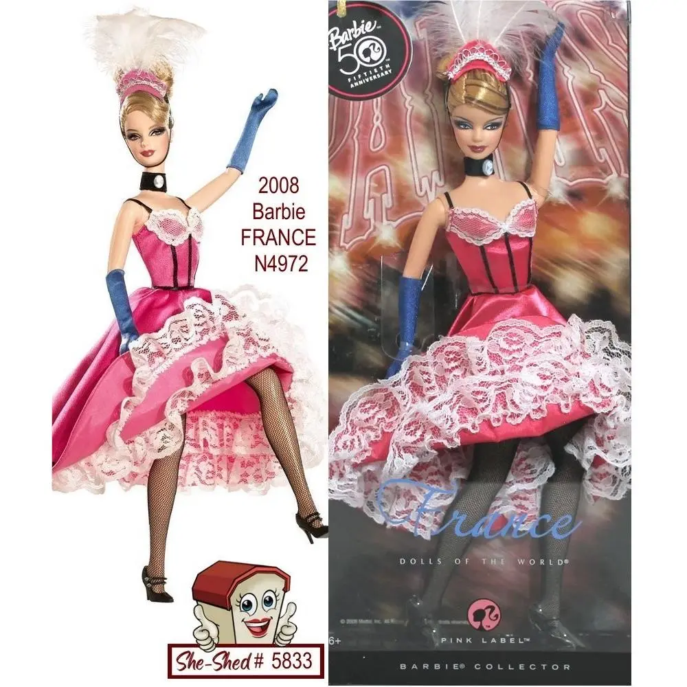 2008 Barbie France N4972 Dolls of The World Pink Label Nrfb
