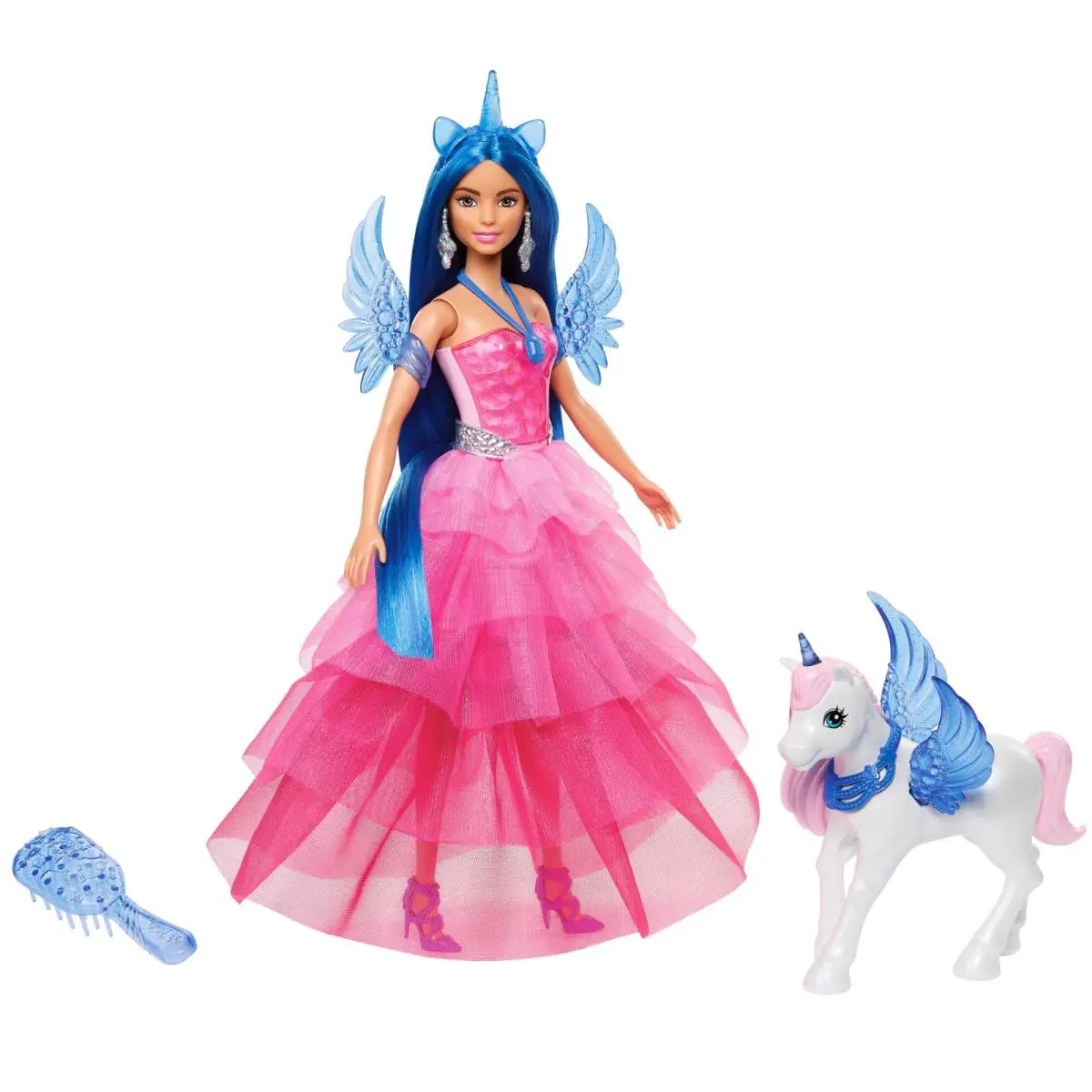 Barbie Unicorn Toy 65th Anniversary Commemorative Doll with Blue Hair Pink