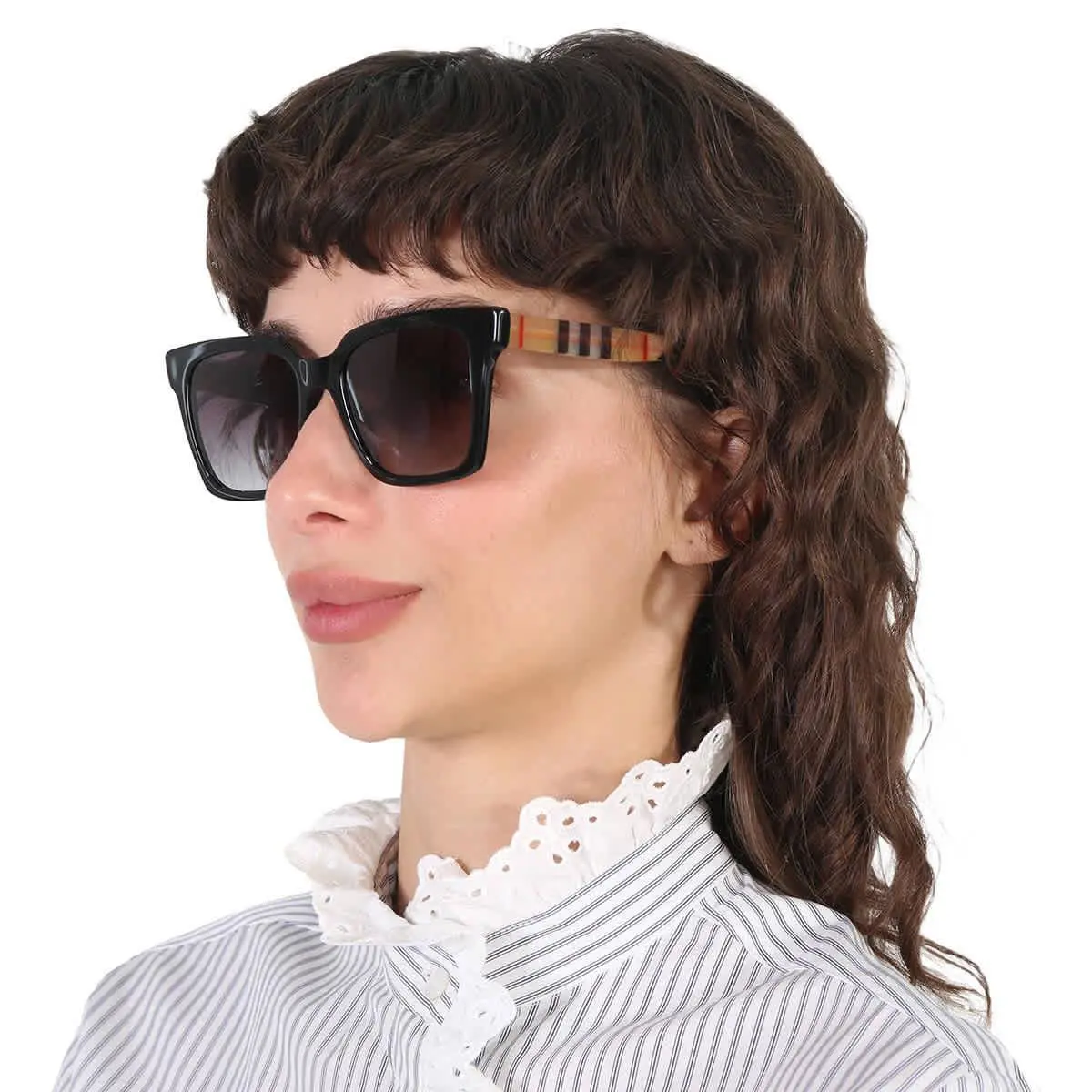 Burberry Maple Gray Gradient Square Ladies Sunglasses BE4335 39298G 53